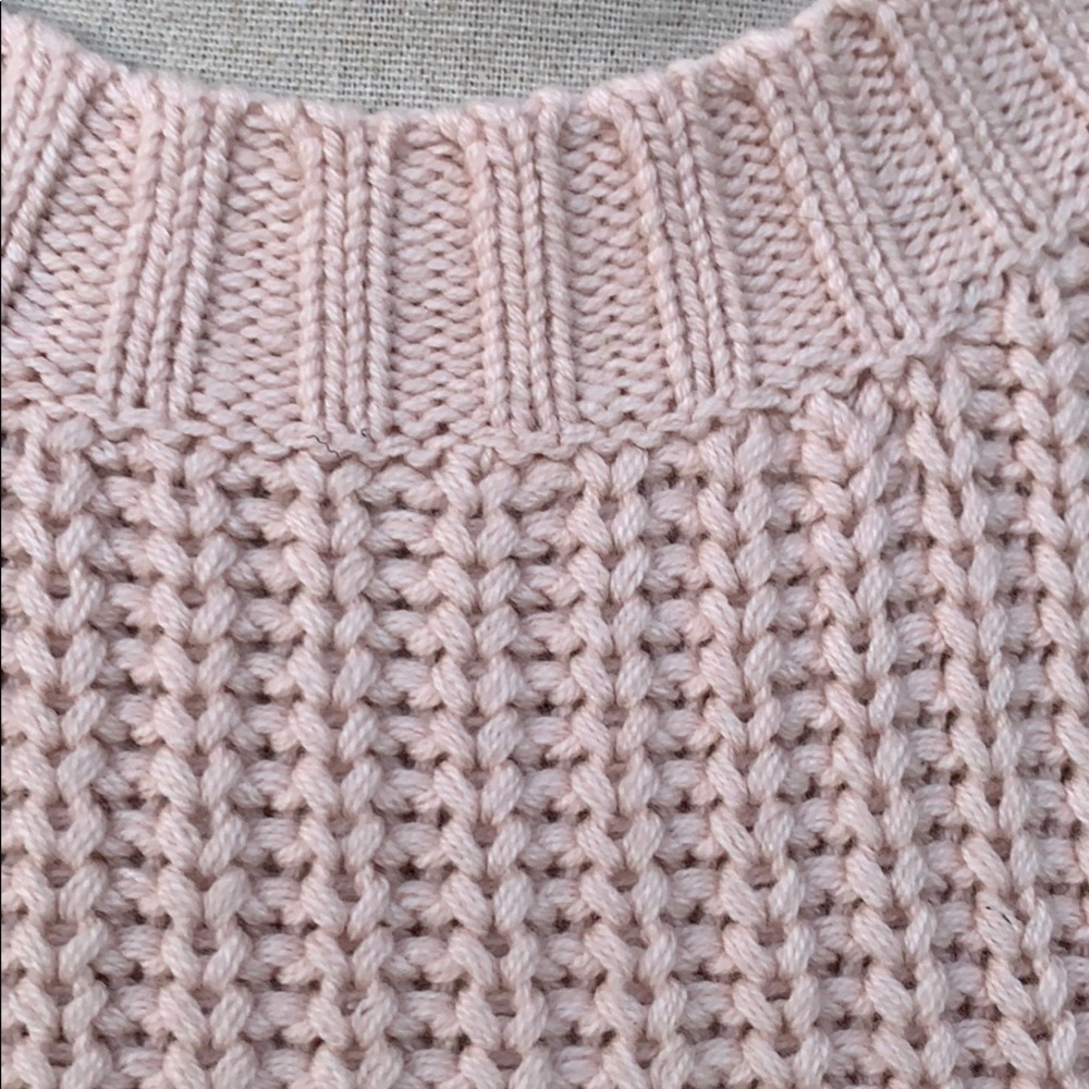 BLUSH PINK CABLE KNIT SWEATER TOP - Picture 6 of 8